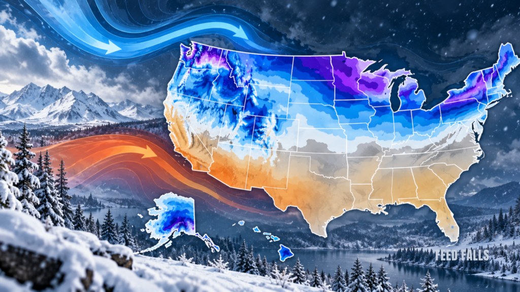 Current image: El Niño Winter Snowfall Forecast Map